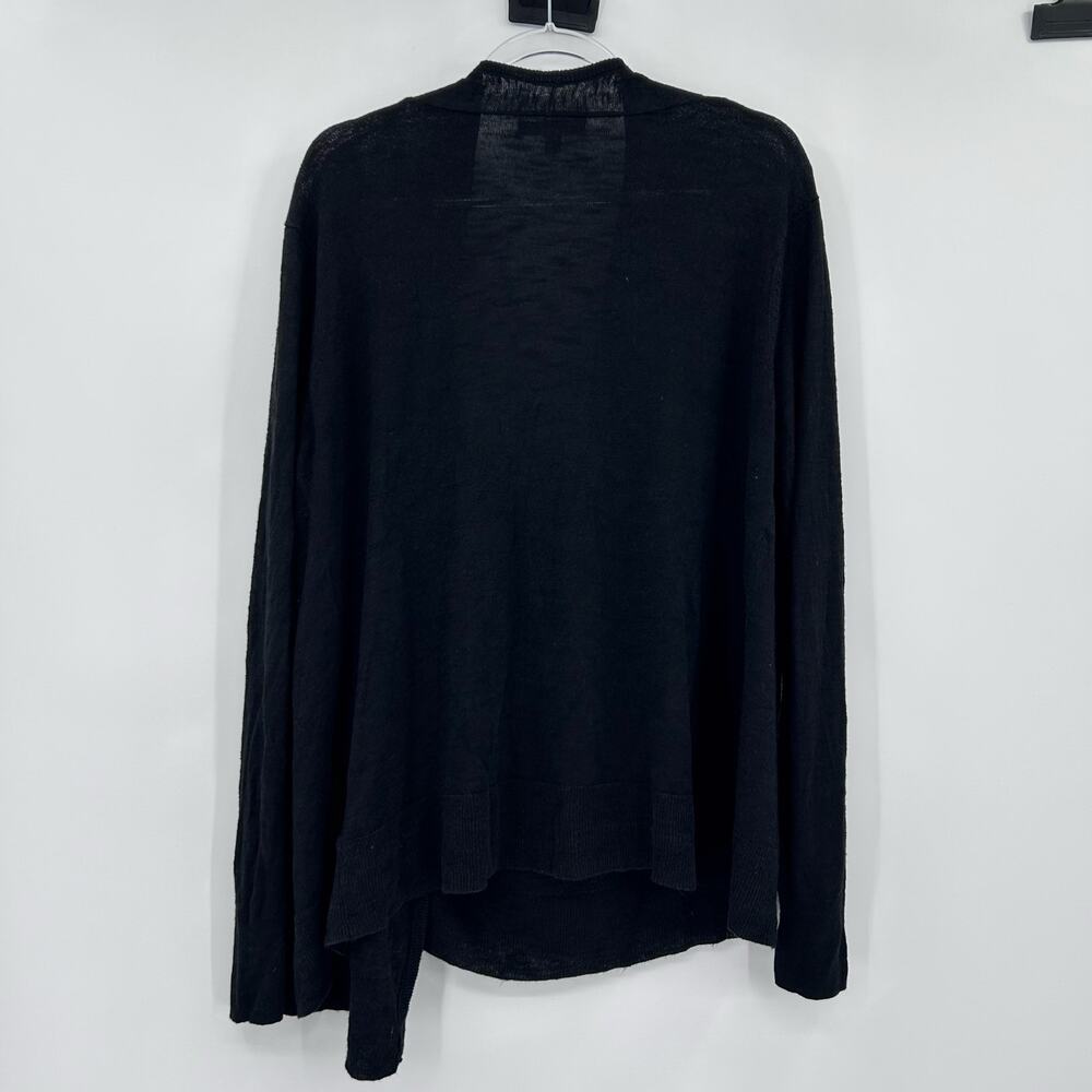 Banana Republic Black Drape Front Linen Blend  Lightweight Sweater Womens XL - Picture 8 of 11